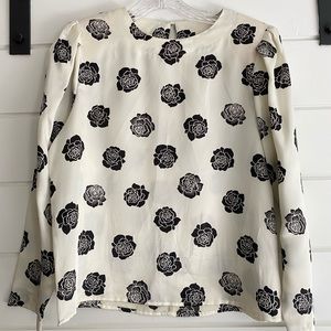 Vintage SK & Company Black Roses Blouse
